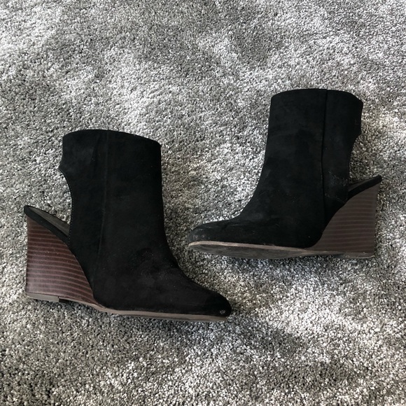 DONATING NEXT WEEK- Black open heeled wedges - Picture 4 of 8